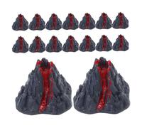 ZUNOXAZ 16 pièces Volcano Model Set with Realistic Lava Effect Small Plastic Volcano Decorations for Home School Dinosaur Scenes and Science Displays