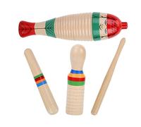 ZUNOXAZ 2 Ensembles Instruments de Percussion Bois Guiro avec Bâtons pour Garçon Fille Jouets Musicaux Éducatifs pour Débutants Stimulation Coordination Main-œil et Apprentissage Musical