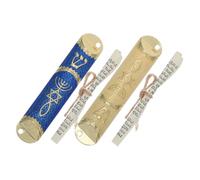 ZUNOXAZ 2 Ensembles Metal Mezuzah Case with Scroll Judaica Door Plaque for Jewish Home Blessing and Housewarming Decor