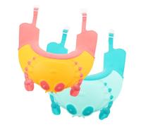 ZUNOXAZ 2 pièces Bonnet de Garçon Fille Ajustable Chapeau Lavage Cheveux Étanche Silicone Protection Yeux et Oreilles pour et Filles Jaune et Vert