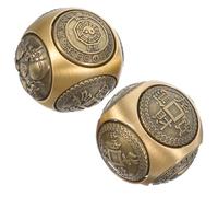 ZUNOXAZ 2 Pièces Boules Baoding à Six Faces Sculptées Boules de Massage pour Mains Fitness et Relaxation Décoration Feng Shui pour Bureau et Maison Lot