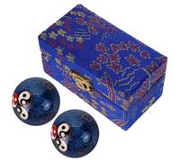 ZUNOXAZ 2 Pièces Boules Feng Shui de Fitness pour Mains Bleues avec Carillon Intégré Boules Chinoises de Massage et Relaxation pour Exercices de Thérapie Manuelle et Anti-stress