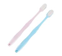 ZUNOXAZ 2 pièces Brosse Dents Souple Design Ergonomique pour Nettoyage Oral Tête Compacte Massage des Gencives Rose et Bleu et Confortable à Utiliser