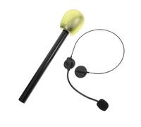 ZUNOXAZ 2 Pièces Cosplay Microphone Prop Set Faux Headset and Microphone for Adults Party Rock Star Costume Accessory Lightweight