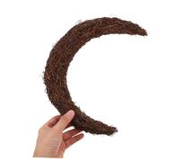 ZUNOXAZ 2 Pièces de Noël Rotin Forme de Lune Anneaux Vigne Naturelle pour Décoration DIY Matériaux de Guirlande pour et Accroche Murale