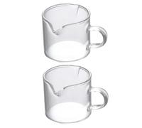 ZUNOXAZ 2 pièces Double Mouth Glass Milk Cup Transparent Versatile Mug For Household Baking With Pouring Spouts And Safe Glass Design