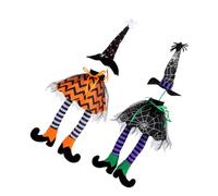 ZUNOXAZ 2 Pièces Housse de Bouteille de Vin Halloween Chapeau de Longues Jambes Décoratives Réutilisables Protection Rayures pour Fête Occasions Festives