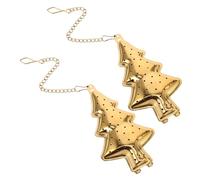 ZUNOXAZ 2 pièces Infuseur à Thé Acier Inoxydable Forme de Sapin de Noël Lot Chaîne Filtre Réutilisable pour Thé Tamis Fin Accessoire pour Célébrations de