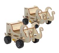 ZUNOXAZ 2 Pièces Kit Voiture Stem à pour Garçon Fille Modèle Voiture Bois à Commande Éducatif Dingénierie DIY pour Apprentissage Scientifique et