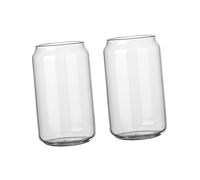 ZUNOXAZ 2 Pièces Lot de Verres à Eau Transparente Tasse à Café Verre et Pratique pour Bureau et Maison Design Canette Surface Lisse et Sécurisée