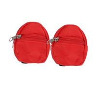 ZUNOXAZ 2 Pièces Lot Dos Zippés Rouges Accessoires Réalistes pour Scènes de Poupées et Décorations Festives