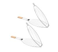 ZUNOXAZ 2 Pièces Lot Poisson Pliables Acier Inoxydable avec Poignée Panier Barbecue Détachable et Multifonction Caisse à Griller Portable pour Barbecue Extérieur et Pique-