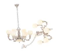 ZUNOXAZ 2 Pièces Mini Modèle De Lustre Accessoires De Maison De Poupée Miniature Mini Plafonnier Bricolage Lampe Suspendue Modèle De Lampe Imitation Suspension Alliage