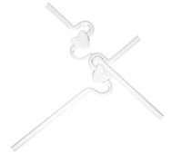 ZUNOXAZ 2 pièces Pailles Verre Réutilisables Transparentes Forme de Cœur Lot de Accessoires pour Cocktails Smoothies Jus et Milkshakes Faciles à Nettoyer Écologiques et Élégantes pour
