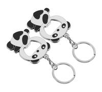 ZUNOXAZ 2 Pièces Porte Clés Panda Créatif avec Ouvre Bouteille Cadeau Unisexe Décoration Originale pour Clés et Sacs