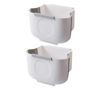 ZUNOXAZ 2 Pièces Poubelle Murale Poubelle Double Corbeille Compacteur Ordures Poubelle Montée Porte Armoire Poubelle Suspendue Poubelles Poubelle De Cuisine Voiture Blanche Type