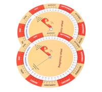 ZUNOXAZ 2 pièces Pregnancy Chart Color Printed Paper Pregnancy Wheel For Expecting Moms Easy Tracking Of Fetal Development And Important Dates