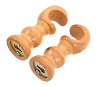 ZUNOXAZ 2 Pièces Support Mural Bois pour Tringle à Rideaux Supports Solides et Vintage pour Fenêtre Fixation Murale pour Chambre et Salon Élégance Rétro