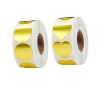 ZUNOXAZ 2 rouleaux Stickers de Scellement Forme de Cœur et Ronds Autocollants Adhésifs Décoratifs pour Enveloppes et Emballages de Autocollants DIY Pratiques et Résistants