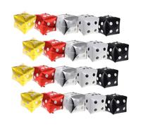 ZUNOXAZ 20 pièces Ballons Aluminium Dés Décoration Thème Jeux Soirée Photo Props Or Argent Noir Blanc Rouge