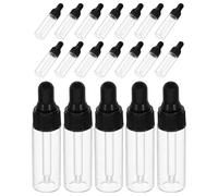 ZUNOXAZ 20 pièces Bouteilles Pipette Transparent avec Couvercles à Vis Flacons Rechargeables et Étanches pour Huiles Essentielles et Voyage pour Échantillons et Cosmétiques