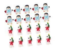 ZUNOXAZ 20 Pièces Décorations De Noël Figurines Miniatures De Noël Décorer Ours Animaux Chiffres Figures Neige Petit Scène Résine