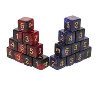 ZUNOXAZ 20 pièces Set de Dés de Jeu de Société Acrylique Dés à Faces Bicolores Scintillants Thème Espace Cubes Numérotés pour Jeux de Stratégie et Remplacement Polyvalent