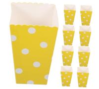 ZUNOXAZ 24 pièces Lot de Boîtes Popcorn Papier à Pois Jaune Petites Boîtes Snacks Fête pour Cinéma Mariage Anniversaire Carnaval et