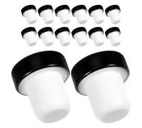 ZUNOXAZ 24 Pièces Lot de Bouchons de Bouteille Réutilisables Bouchons de Vin et Bière Étanches Joints pour Bouteilles Noir