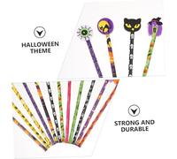 ZUNOXAZ 24 Pièces Lot de Crayons Halloween avec Gommes pour Garçon Fille et Adaptée et Faciles à Aiguiser Fournitures Scolaires Légères et pour Dessin et