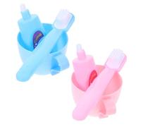 ZUNOXAZ 2ensembles Accessoires De Salle De Bain pour Poupée avec Mini Brosse à Dents Et Dentifrice Kit De Jouets pour Poupées De Jouets Éducation pour Garçon Fille