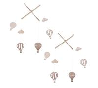 ZUNOXAZ 2pcs Suspensions en Bois Ballon à Air Chaud pour Chambre D'garçon et Filles, Décor Créatif et Solide, Exercice Préhension, Décoration Adorable pour Chambre de Bébé