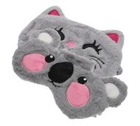 ZUNOXAZ 2Pièces Masques Oculaires Peluche Animaux Mignons pour Profond Bandes Protectrices pour Adultes pour Voyage Détente