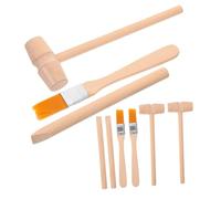 ZUNOXAZ 3 Ensembles Kit Outils Excavation Archéologique Bois pour Garçon Fille Marteau Ciseau et Brosse pour Creuser et Cristaux Éducatif de Fouille et Exploration Développement