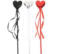 ZUNOXAZ 3 pièces Baguettes Magiques Cœur Pailletées pour Déguisement Fée Accessoires de Fête pour Filles Ans Cadeau Anniversaire Cosplay Princesses