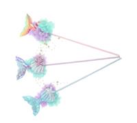 ZUNOXAZ 3 pièces Baguettes Sirène à Paillettes Accessoires Princesse pour Fêtes Garçon Fille Décorations Anniversaire et Jeux de Rôle