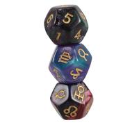 ZUNOXAZ 3 pièces Dés Astrologiques Faces Zodiacaux pour Divination et Jeux de Tarot Lot Design Unique et Esthétique Cosmique Apprentissage de Astrologie et Immersion Ludique