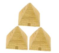 ZUNOXAZ 3 Pièces Figurines Miniatures Pyramide Égyptienne Résine Décorations Artisanales Compactes et pour Projets DIY Apprentissage Culturel et Décoration Intérieure