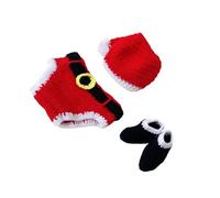 ZUNOXAZ 3 Pièces Vêtements pour Né Tricotés Main Accessoires de Photographie Garçon Fille Bonnet de Culotte et Chaussures pour Tenue Cent Jours Douce et Confortable