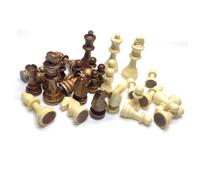 ZUNOXAZ 32 Pièces D'échecs en Bois Naturel 7,5 Cm, Jeu D’échecs Classique Marron et Blanc, Accessoires pour Échiquier, Jeu de Société Éducatif et Stratégique pour Garçon et Filles