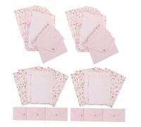 ZUNOXAZ 4 Ensembles Set Papier à Lettre Élégant avec Enveloppes Décoratives et Animaux Papier Multi-usages pour Messages Invitations et Notes Créatives