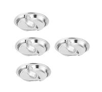 ZUNOXAZ 4 Pièces Assiettes Divisées Acier Inoxydable pour Sauces et Condiments et Adaptées Restaurants et Familles