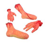 ZUNOXAZ 4 Pièces Décorations Halloween et Cassés Effrayants Accessoires Scène Crime pour Pranks et Fêtes à Thème