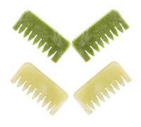 ZUNOXAZ 4 Pièces Jade Massage Comb Set Handheld Scraping Scalp Massager For Physical Therapy And Acupoint Treatment Portable Head Massage Tools For Relaxation And Scalp Care