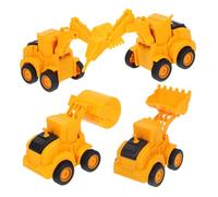 ZUNOXAZ 4 pièces Jouets Camion de Chantier Véhicules Plastiques Robustes pour Garçon Fille Petit Camion Benne Simulation Engins de Construction Adaptés Aux Jeux Extérieur