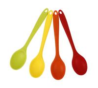 ZUNOXAZ 4 pièces Lot de Cuillères de Cuisine Silicone Manches Longs Résistantes Chaleur Légères et Antiadhésives pour Mélanger et Remuer sans Rayer Ustensiles de Cuisson
