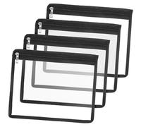ZUNOXAZ 4 Pièces Lot de Pochettes Transparentes à PVC Sacs Multifonctions Résistants à Lhumidité pour Organisation de Cosmétiques Papeterie et Accessoires de Voyage