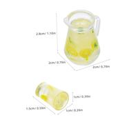 ZUNOXAZ 4 Pièces Miniature Lemonade Pitcher Set Mini Beverage Model with Lemon Tea and Ice Drink Designs for Dollhouse Summer Diorama Decoration