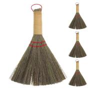 ZUNOXAZ 4 Pièces Petit Balai à Main Paille Mini Balayette de Bureau Légère pour Nettoyage Délicat de Table Lit et Canapé Brosse à Poussière Portable de Sorgho