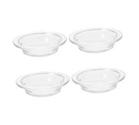 ZUNOXAZ 4 Pièces Plat Verre Remplacement pour Brûleur Huile Électrique Plateau Transparent pour Fondant Parfumé Accessoire Diffuseur